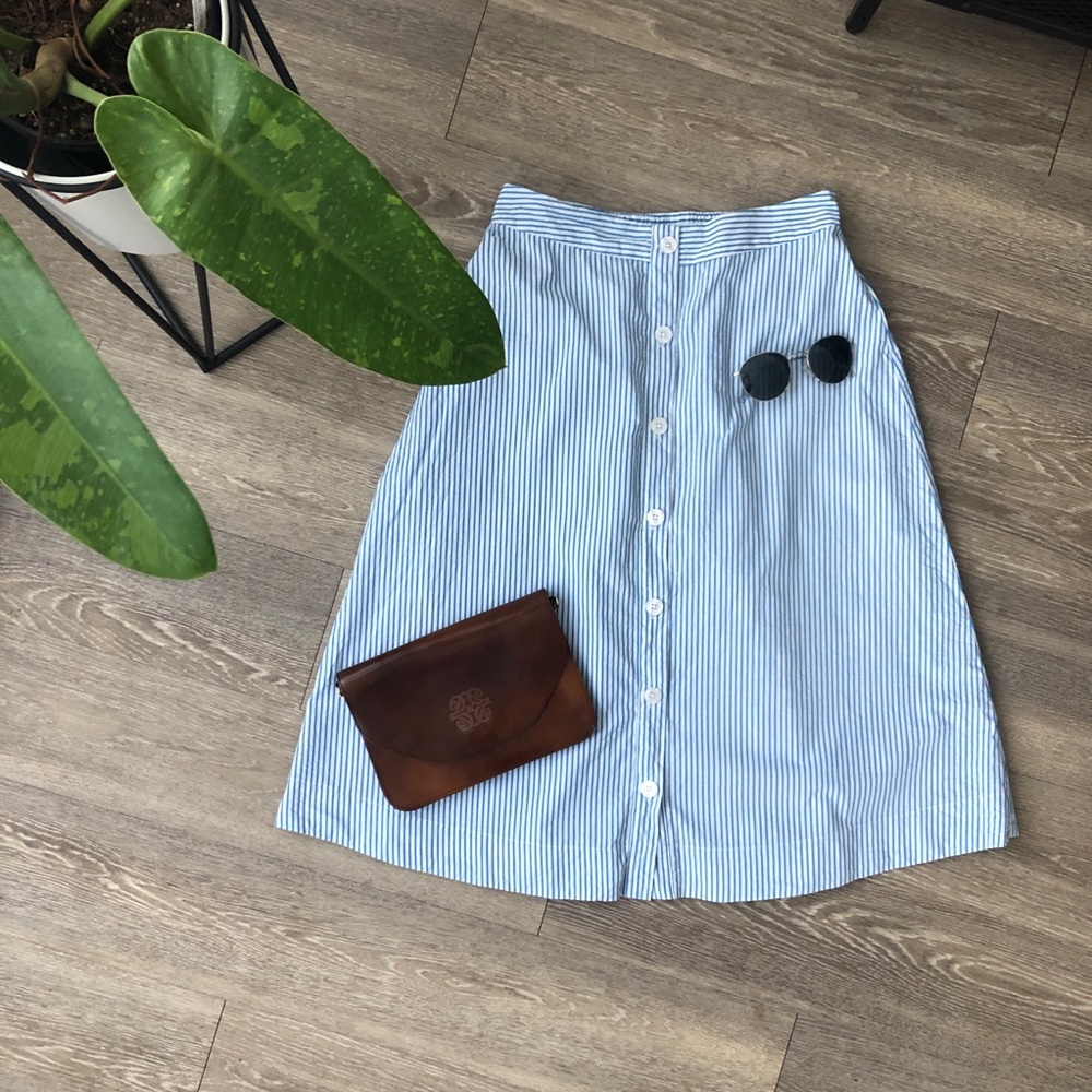 A new day Striped midi skirt